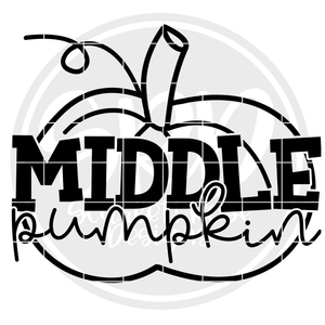 Middle Pumpkin - Black SVG