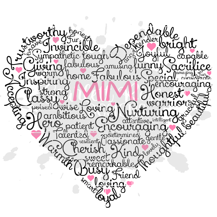 Mimi Heart Word Art SVG