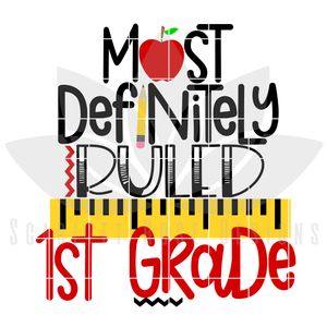 Most Definitely Ruled 1st Grade SVG