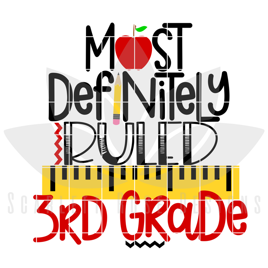 Most Definitely Ruled 3rd Grade SVG