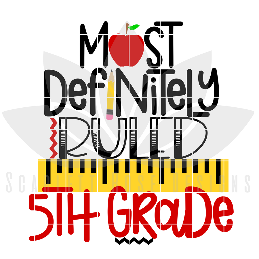 Most Definitely Ruled 5th Grade SVG