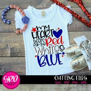 My Heart Beats for the Red White and Blue SVG