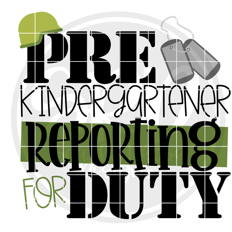 Pre - Kindergartener Reporting for Duty SVG