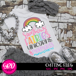 Rainbows Fairies Unicorns and Mermaids SVG