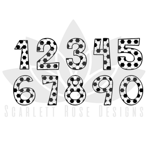 Soccer Pattern Font Numbers SVG cut file EPS, PNG