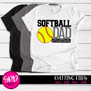 Softball Dad - Louder & Prouder SVG