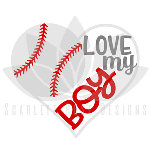 Baseball Heart SVG, Baseball Mom, Love my Boy cut file