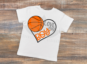 Basketball Sports SVG cut file, Love my Boy Basketball Heart, PNG, EPS, PDF