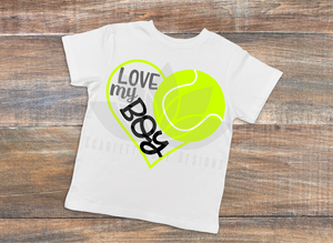 Tennis Heart SVG, Tennis Mom, Love my Boy cut file