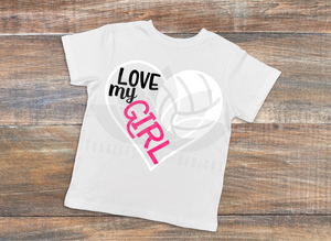 Volleyball Heart SVG, Volleyball Mom decal, Love my Girl cut file