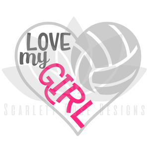 Volleyball Heart SVG, Volleyball Mom decal, Love my Girl cut file