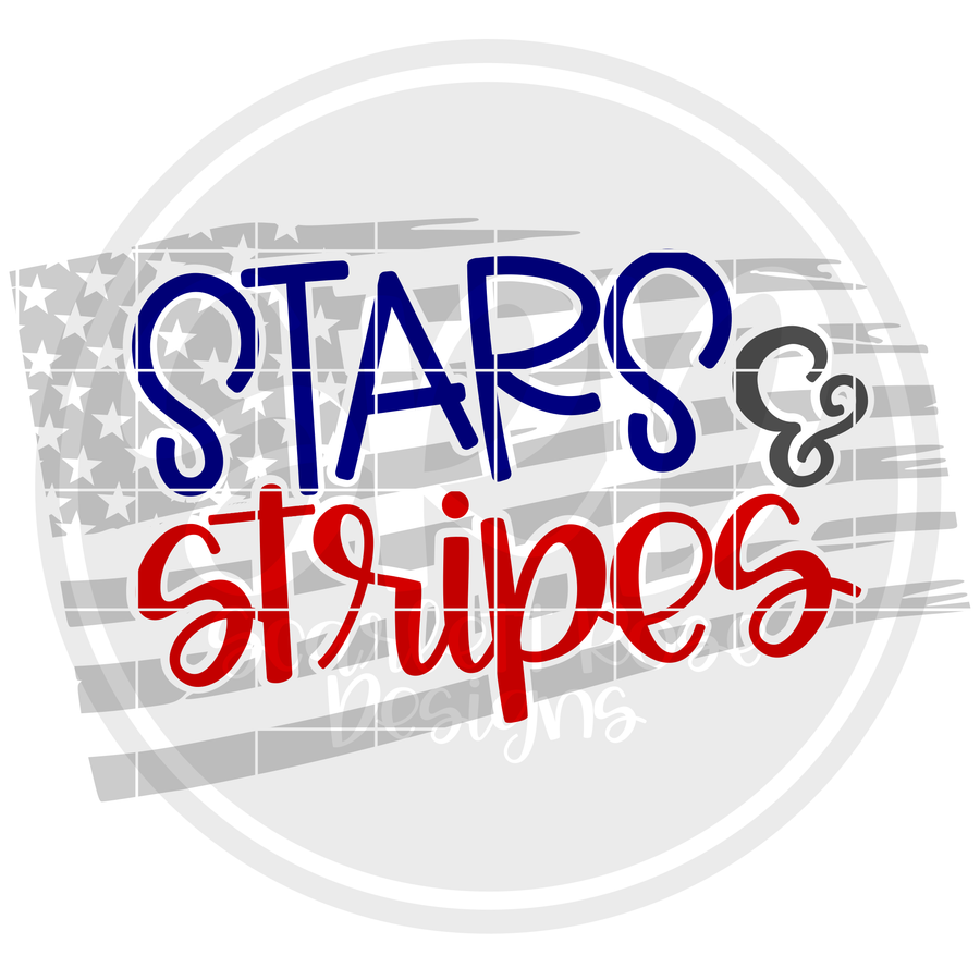 Stars & Stripes - Grey Flag SVG
