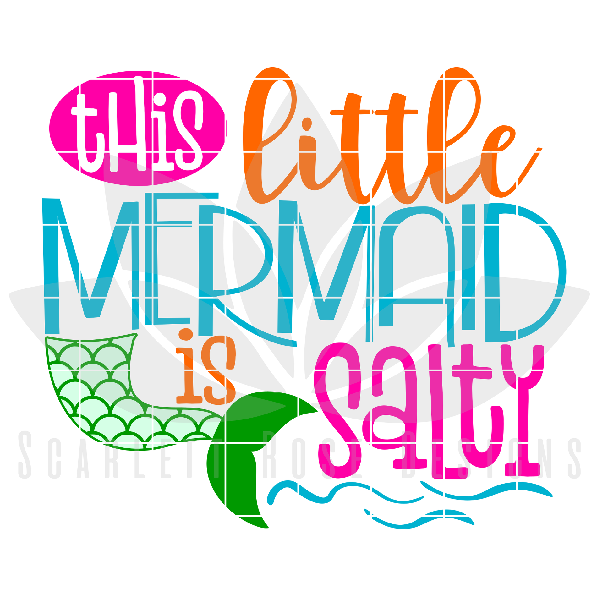 Summer SVG, This Little Mermaid is Salty SVG - Scarlett Rose Designs