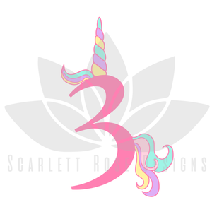 Unicorn Birthday SVG cut file, Unicorn Horn Numbers SVG, EPS, PNG